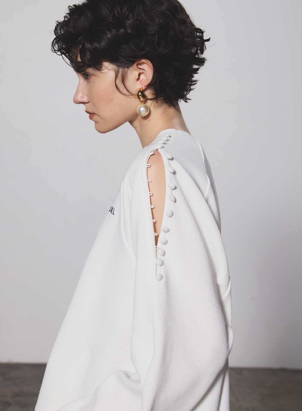 【10/16発売】ショルダーボタンワッフルロンT