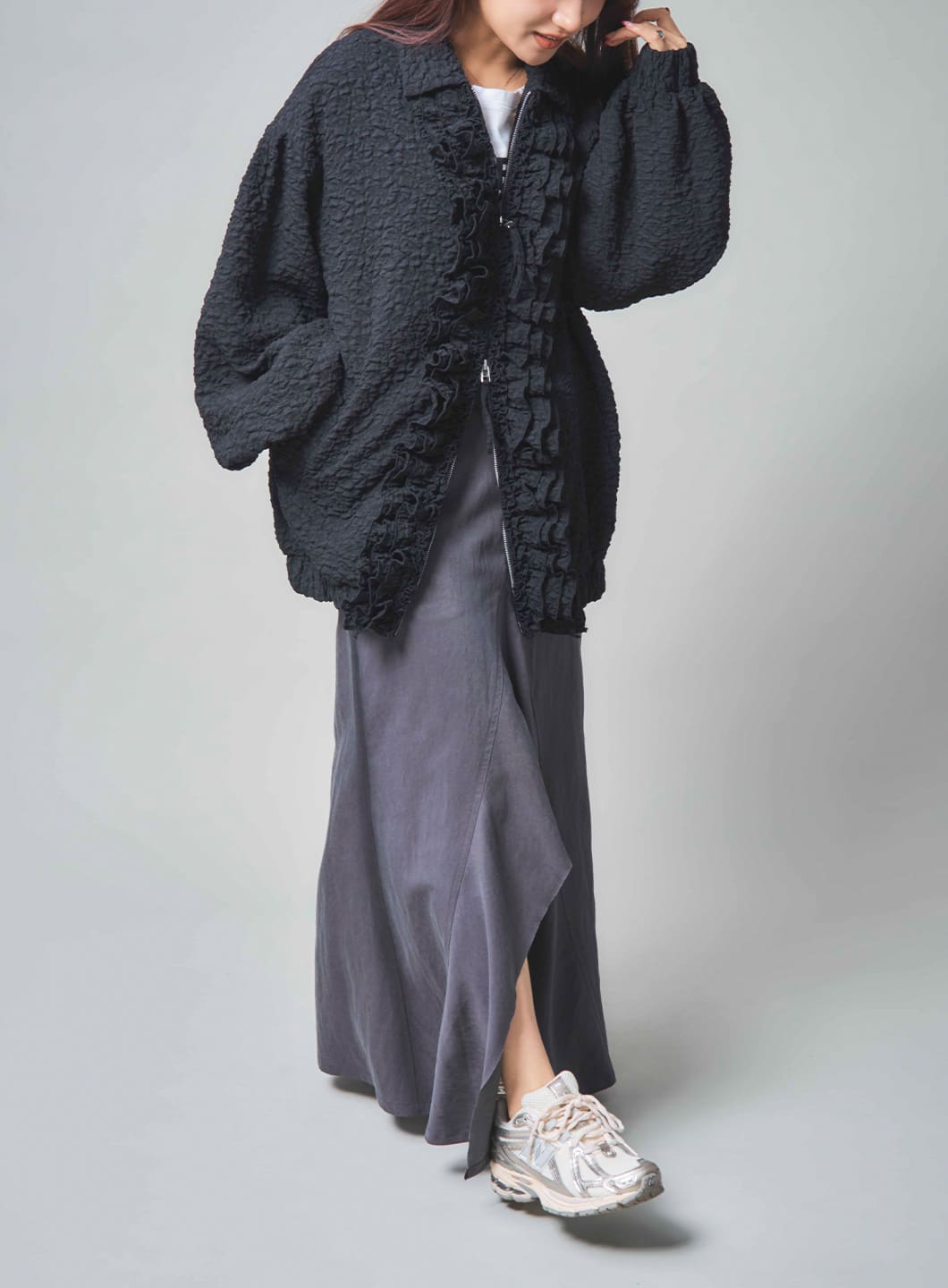 【先行受注】ジャガードフリルブルゾン