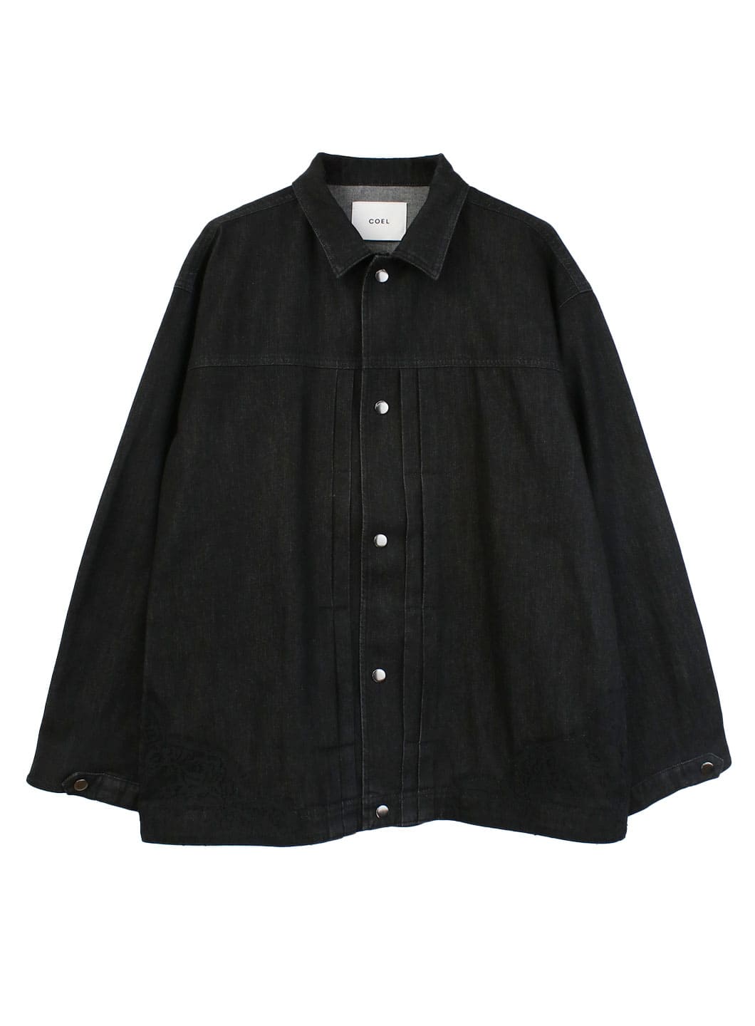 レースコンビデニムカバーオール