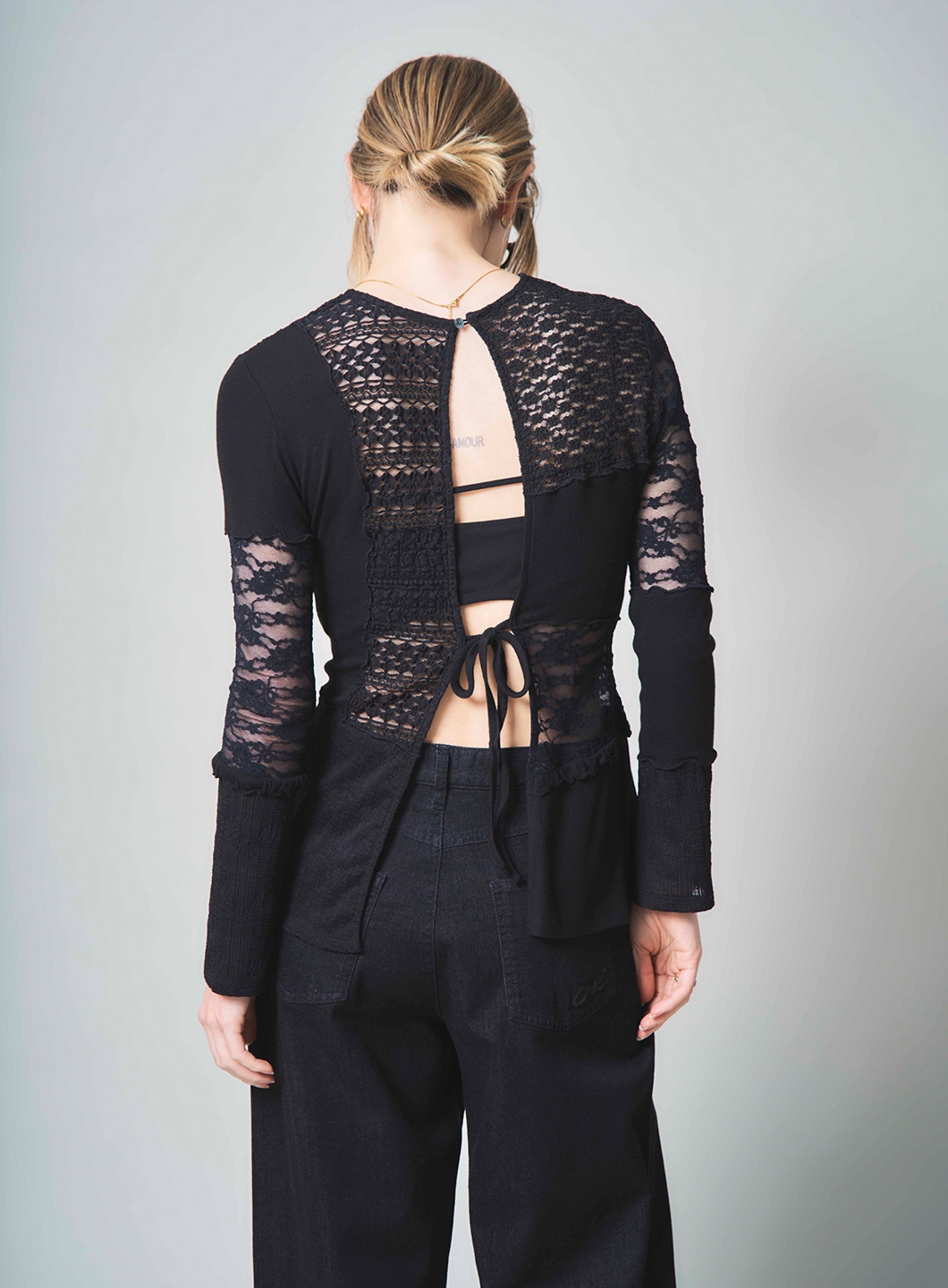 【2/19発売】レースパッチワークカットソー