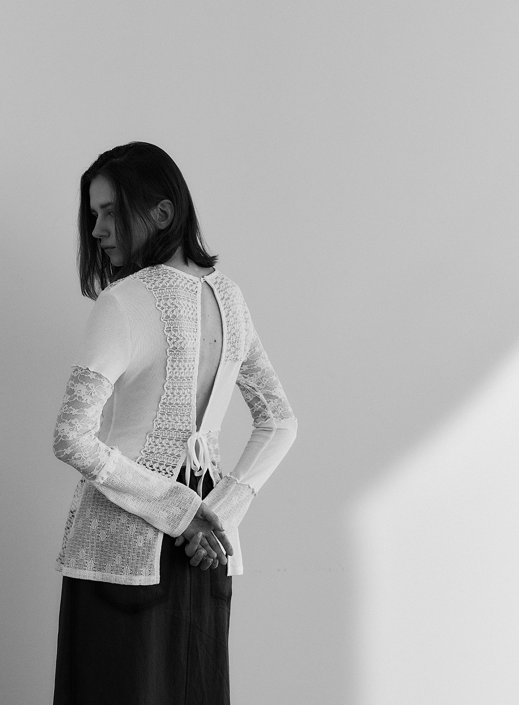 【2/19発売】レースパッチワークカットソー