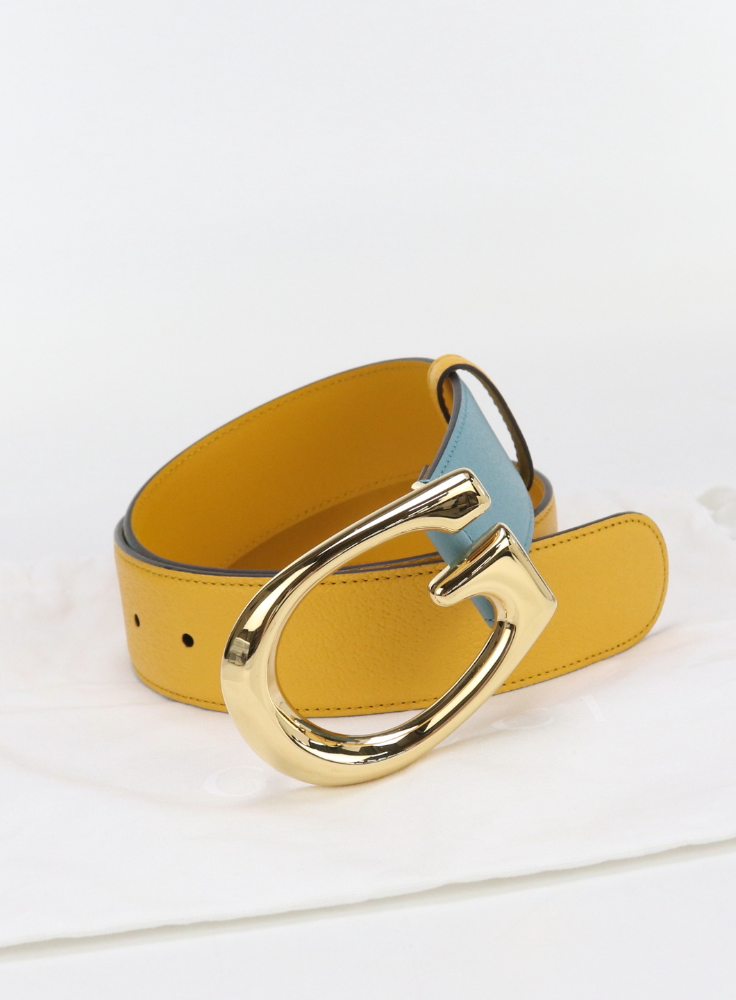 GUCCI  Gバックル バイカラーべルト